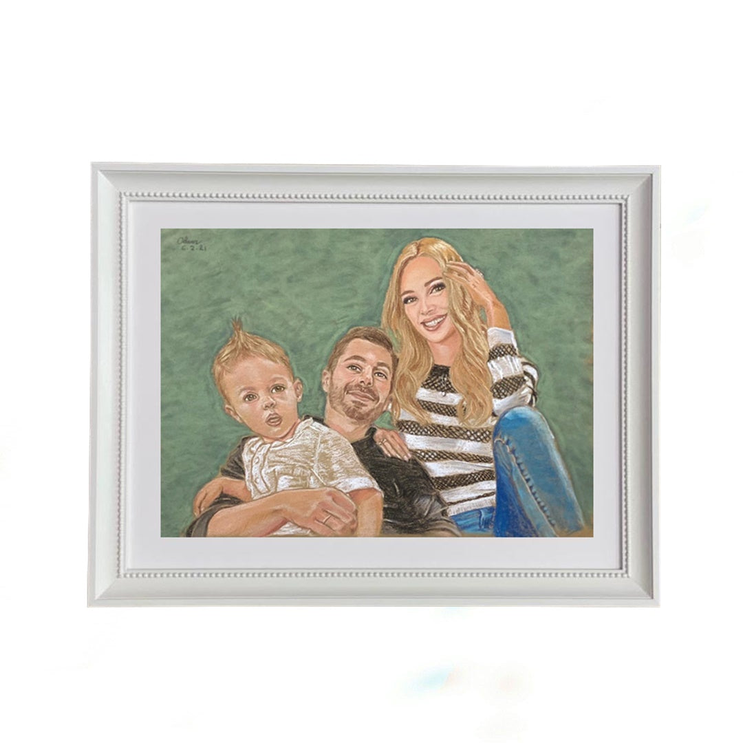 Happy Family Portrait Drawing
