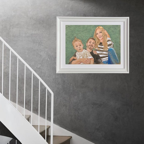 Happy Family Portrait Drawing