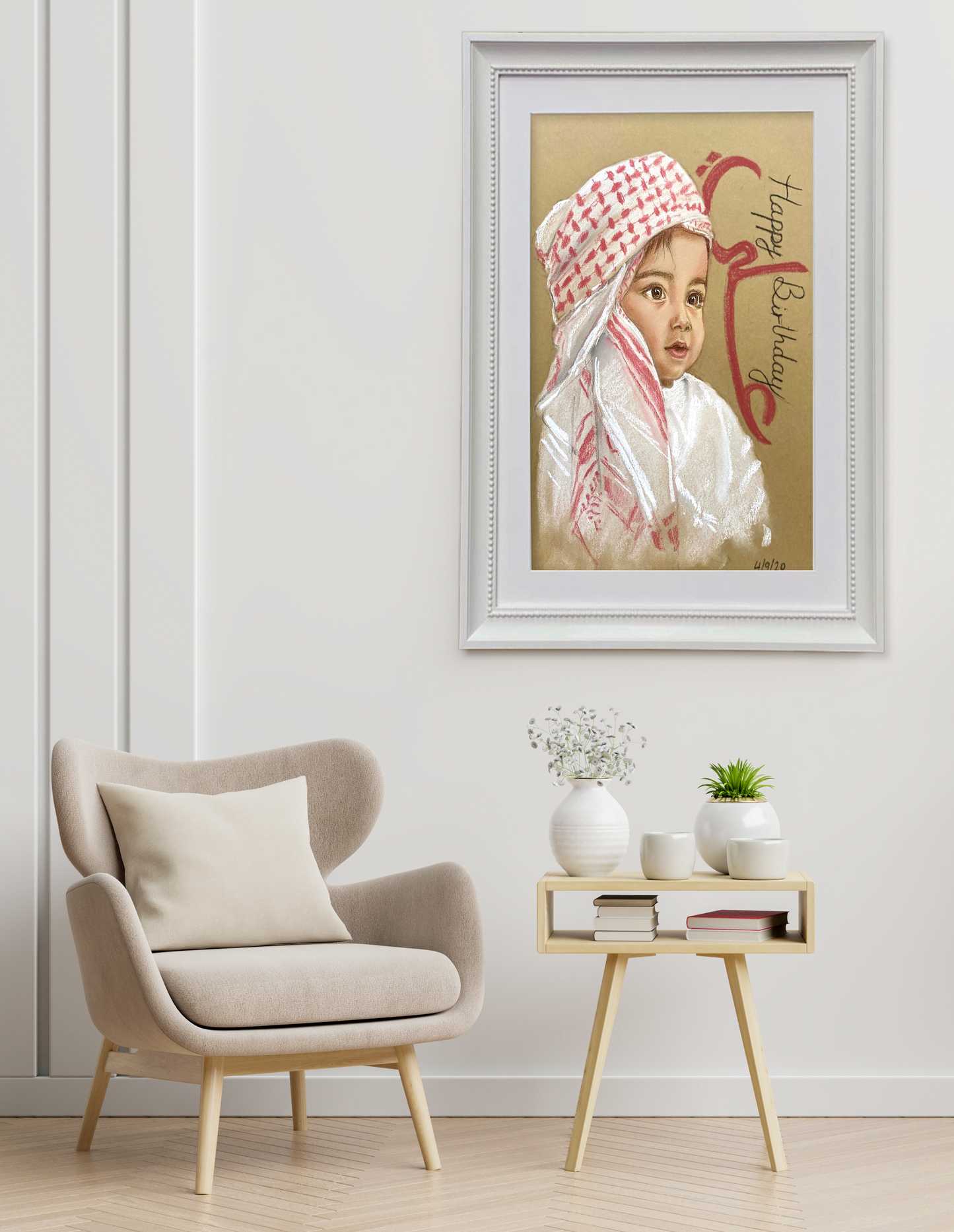 Cute Emirati Baby Portrait Drawing