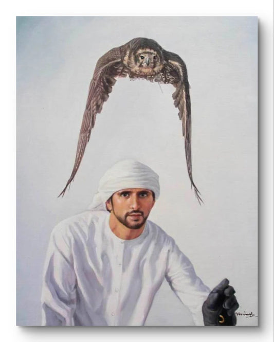 Sheikh Fazza with Flying Falcon