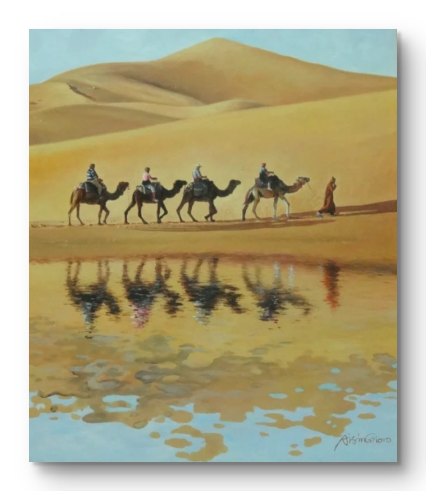 Camels Travelling in Desert
