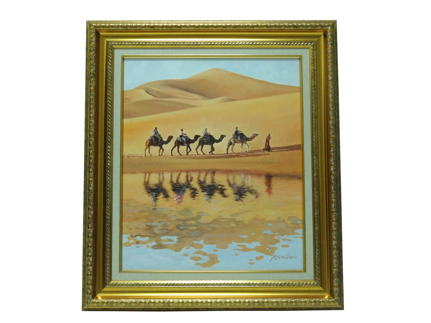 Camels Travelling in Desert