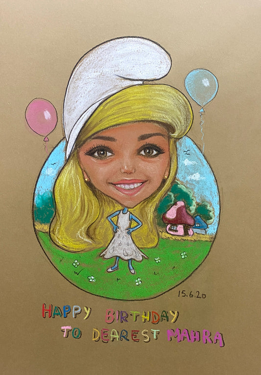 Smurfette Kid Drawing