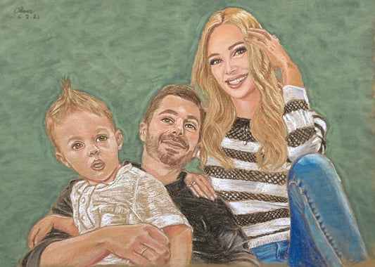 Happy Family Portrait Drawing
